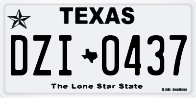 TX license plate DZI0437
