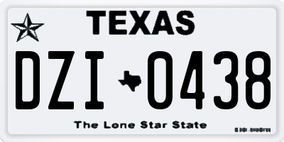 TX license plate DZI0438