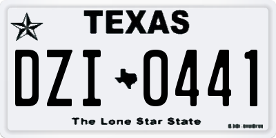 TX license plate DZI0441
