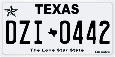 TX license plate DZI0442