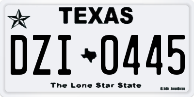 TX license plate DZI0445