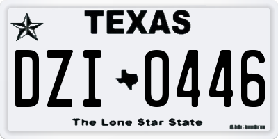 TX license plate DZI0446