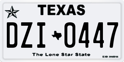 TX license plate DZI0447