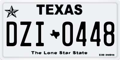 TX license plate DZI0448