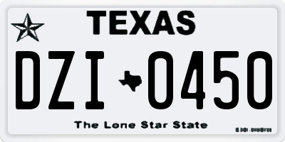 TX license plate DZI0450