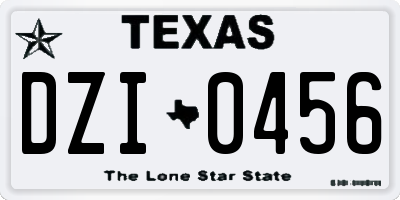 TX license plate DZI0456