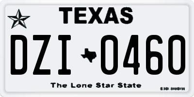 TX license plate DZI0460