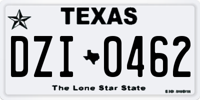 TX license plate DZI0462