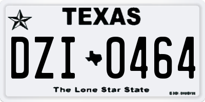 TX license plate DZI0464