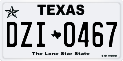 TX license plate DZI0467