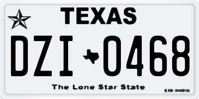 TX license plate DZI0468