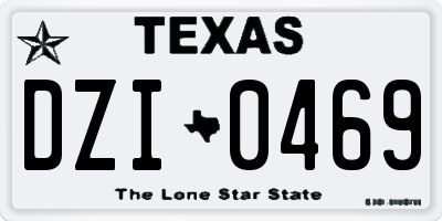 TX license plate DZI0469