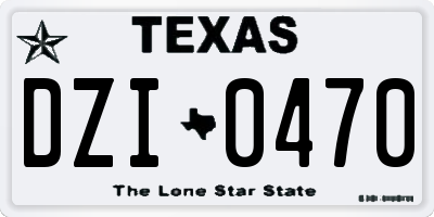 TX license plate DZI0470