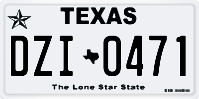 TX license plate DZI0471