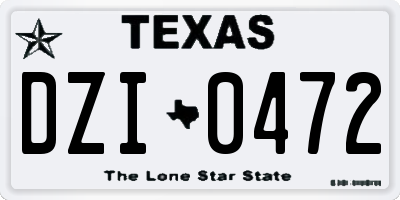 TX license plate DZI0472