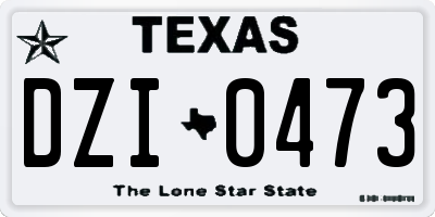TX license plate DZI0473