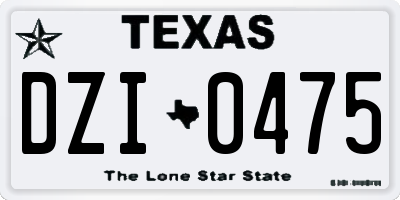 TX license plate DZI0475