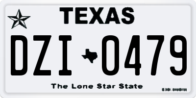 TX license plate DZI0479