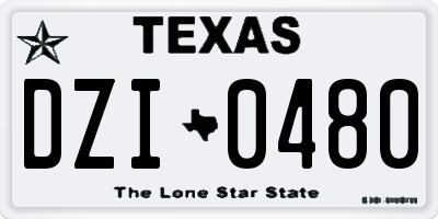 TX license plate DZI0480