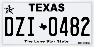 TX license plate DZI0482
