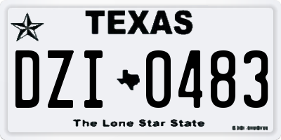 TX license plate DZI0483