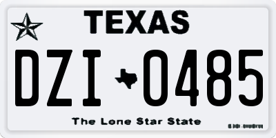 TX license plate DZI0485