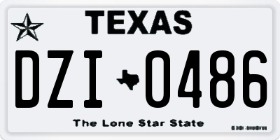 TX license plate DZI0486