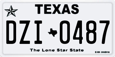 TX license plate DZI0487