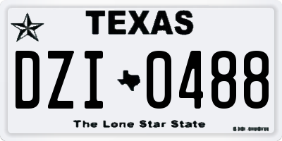 TX license plate DZI0488