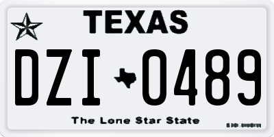 TX license plate DZI0489