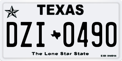 TX license plate DZI0490