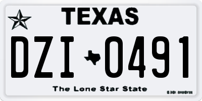TX license plate DZI0491