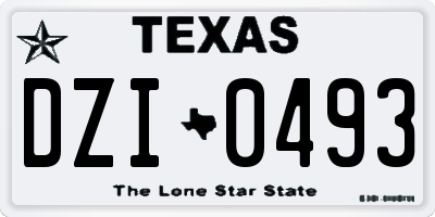 TX license plate DZI0493