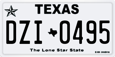 TX license plate DZI0495