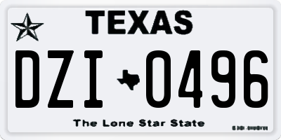 TX license plate DZI0496