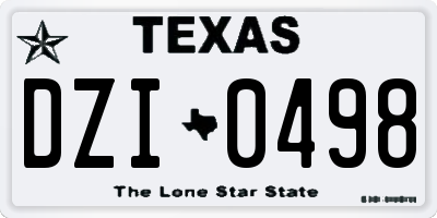 TX license plate DZI0498