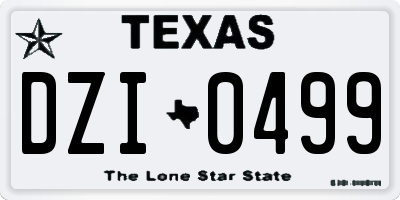 TX license plate DZI0499