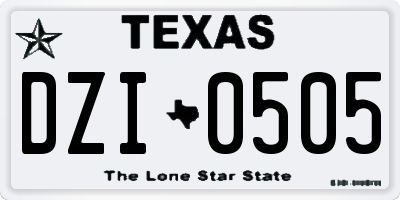 TX license plate DZI0505