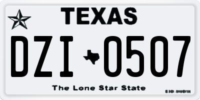 TX license plate DZI0507