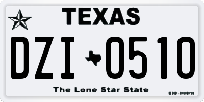 TX license plate DZI0510