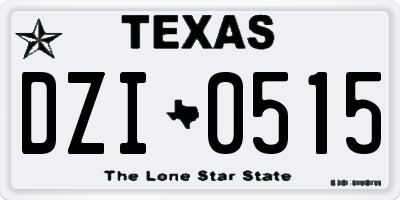 TX license plate DZI0515