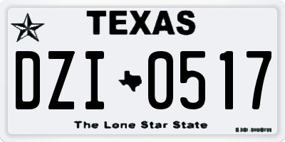 TX license plate DZI0517