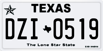 TX license plate DZI0519