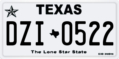 TX license plate DZI0522
