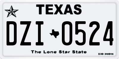 TX license plate DZI0524