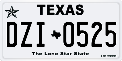 TX license plate DZI0525