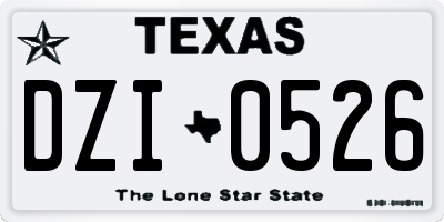 TX license plate DZI0526