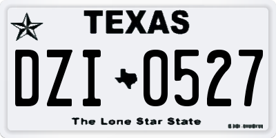 TX license plate DZI0527