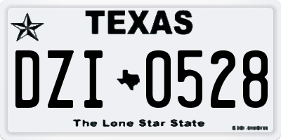 TX license plate DZI0528
