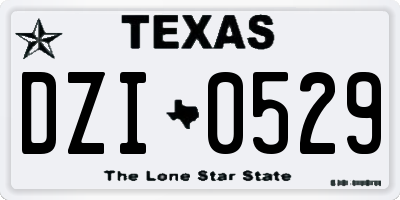 TX license plate DZI0529